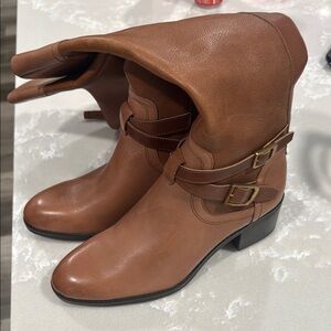 Franco Sarto Tan Leather Heeled Boots